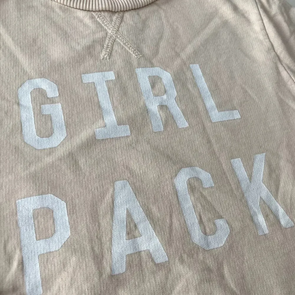 Elisabeth + Faith Girl Pack Pullover Sweatshirt - Pale Peach Pink - 4/5